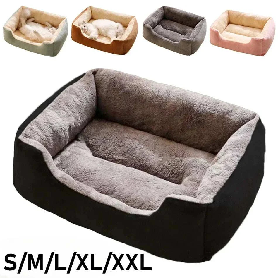 Cozy plush pet bed for cats and dogs in various sizes from Zhejiang, breathable and chemical-free.