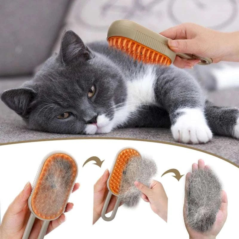 3-in-1 Steam Pet Grooming Brush